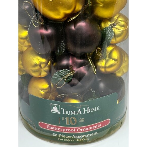Trim A Home 60-Pc Shatterproof Apple Ornaments Assortment | Holiday Décor K-Mart - Picture 10 of 10